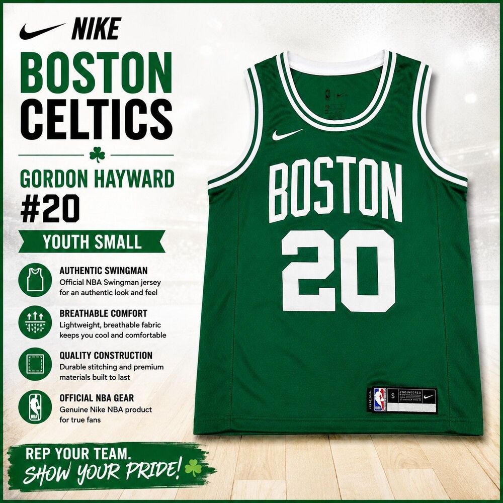 Nike Boston Celtics Gordon Hayward #20 Green Swingman Jersey Men's Small